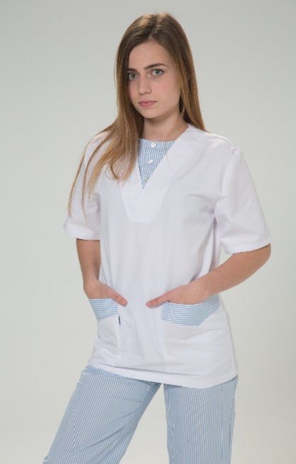 Chaqueta pico escote redondo: rayas