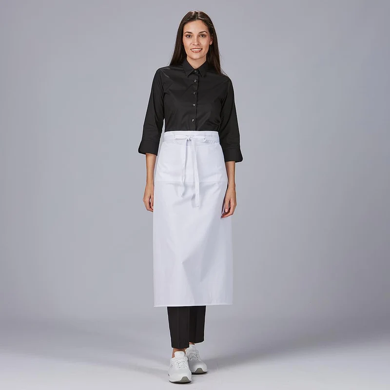 Mandil frances blanco con bolsillo