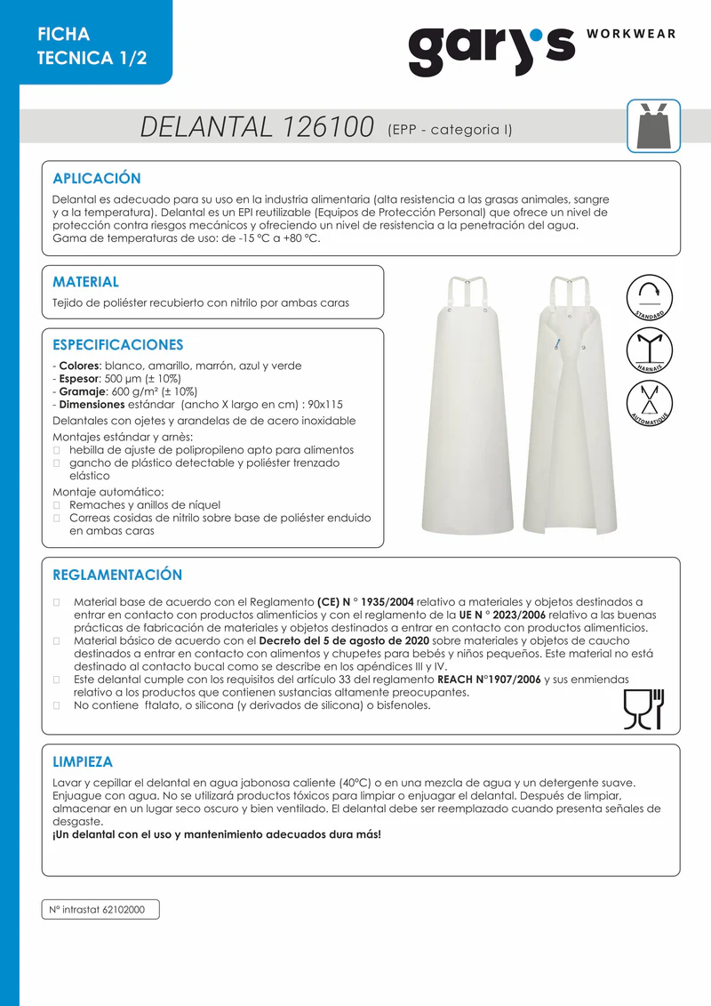 Delantal nitrilo Ares 2