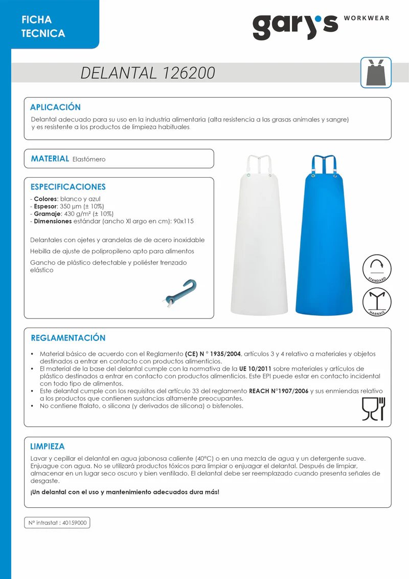 Delantal elastómero profesional Evan 3