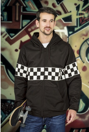 Sudadera capucha con damero