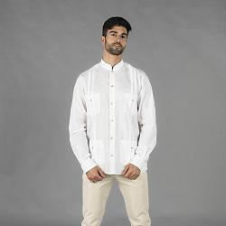Guayabera Borneo lino/algodón cuello mao