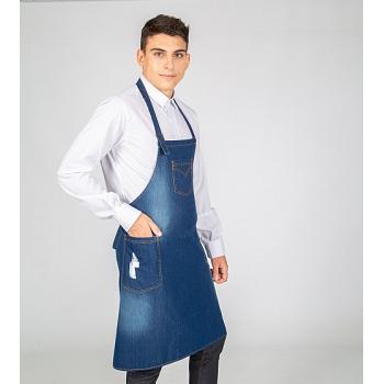 Delantal añil vaquero desgastado 1