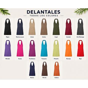 Delantal bistro poliéster. 2