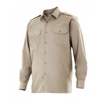 Camisa bolsillos y galoneras manga larga 1